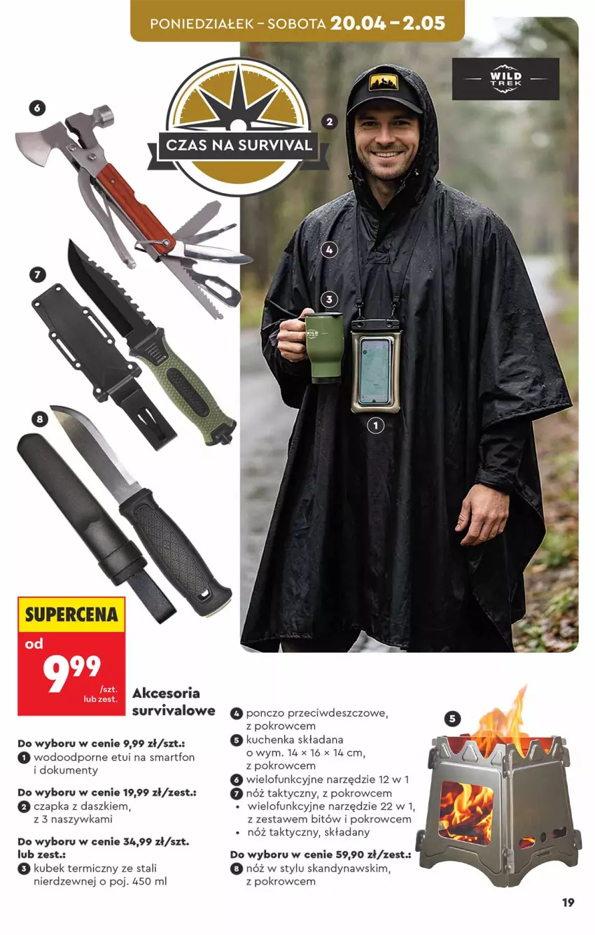 Gazetka promocyjna Biedronka - Okazje Tygodnia - ważna 18.04 do 02.05.2026 - strona 19 - produkty: Czapka, Kubek, Kubek termiczny, Ponczo, Por, Smartfon