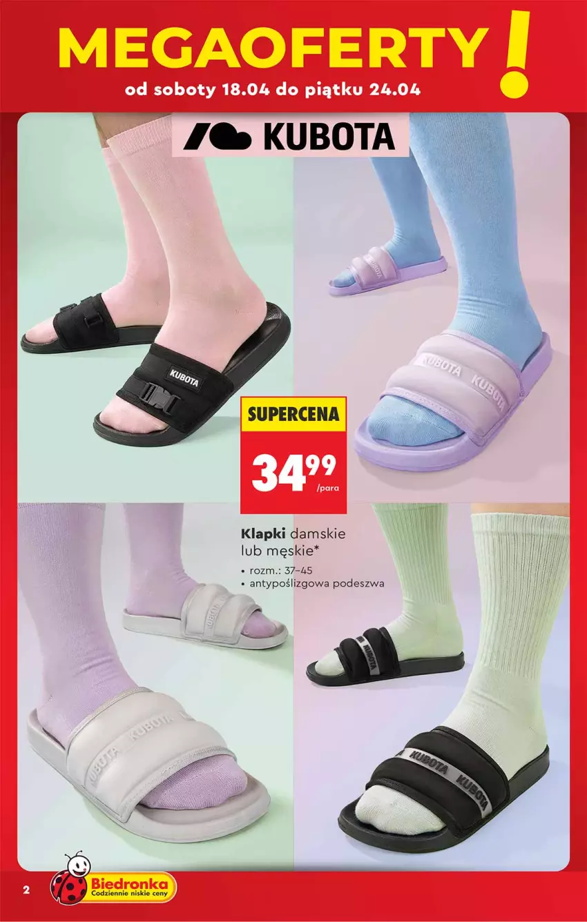 Gazetka promocyjna Biedronka - Okazje Tygodnia - ważna 18.04 do 02.05.2026 - strona 2 - produkty: Klapki