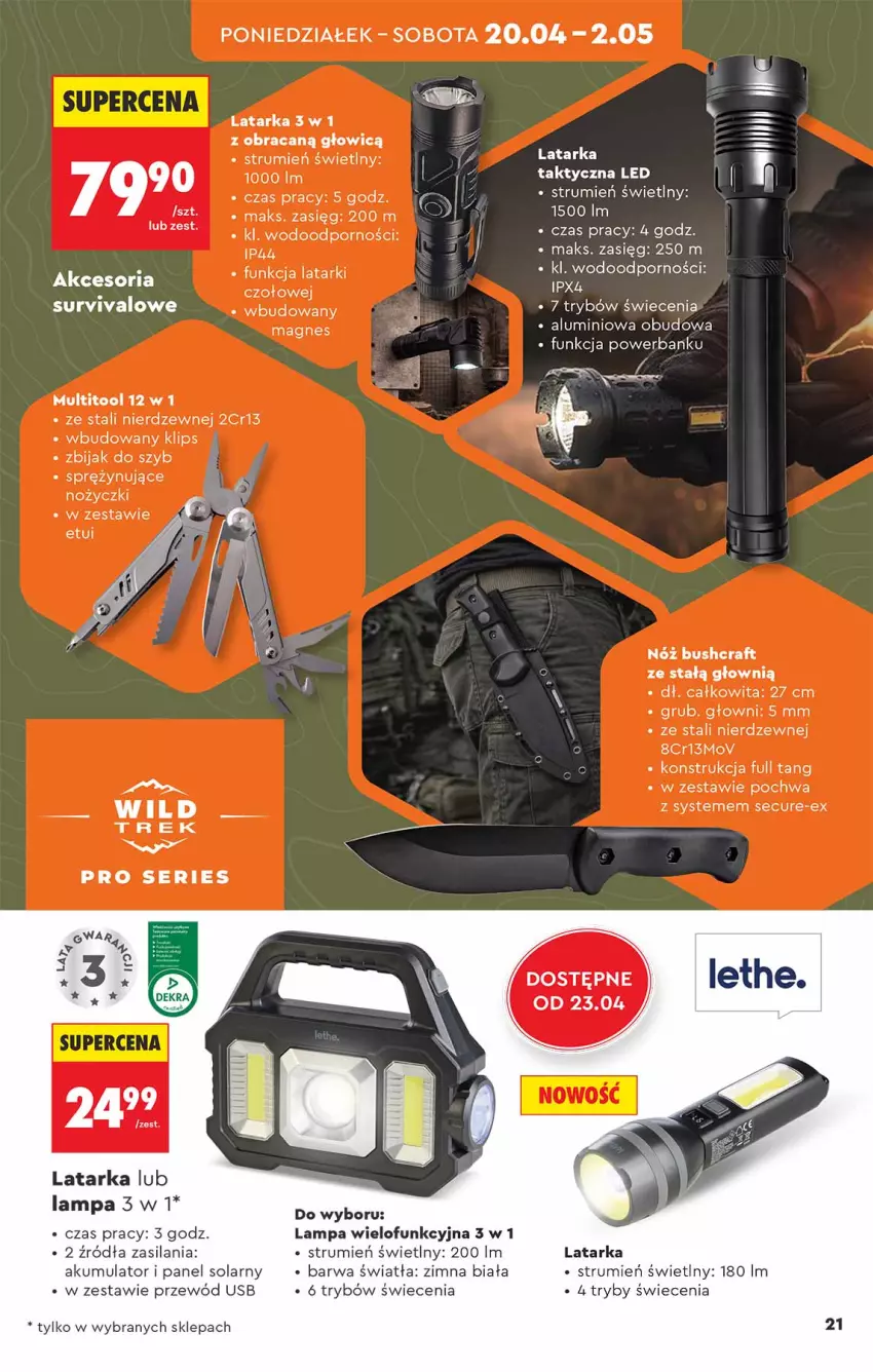 Gazetka promocyjna Biedronka - Okazje Tygodnia - ważna 18.04 do 02.05.2026 - strona 21 - produkty: Akumulator, Lampa, Latarka, Noż, Nożyczki, Por, Powerbank, Przewód, Rum, Silan, Sos, Tarka