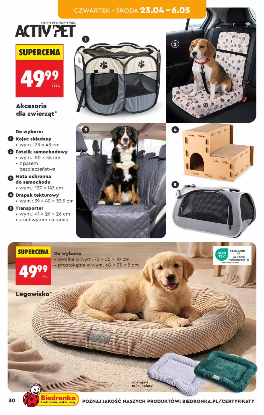 Gazetka promocyjna Biedronka - Okazje Tygodnia - ważna 18.04 do 02.05.2026 - strona 30 - produkty: Drapak, Fotel, Fotelik, Fotelik samochodowy, Mata ochronna, Piec, Por, Sport, Tran