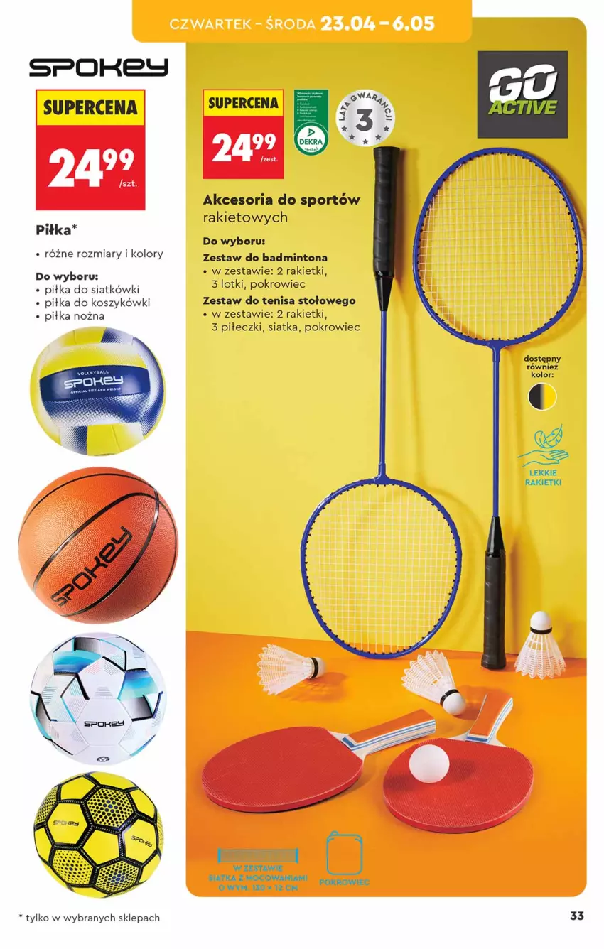 Gazetka promocyjna Biedronka - Okazje Tygodnia - ważna 18.04 do 02.05.2026 - strona 33 - produkty: Kosz, Noż, Piłka nożna, Pokrowiec, Por, Siatka, Sport