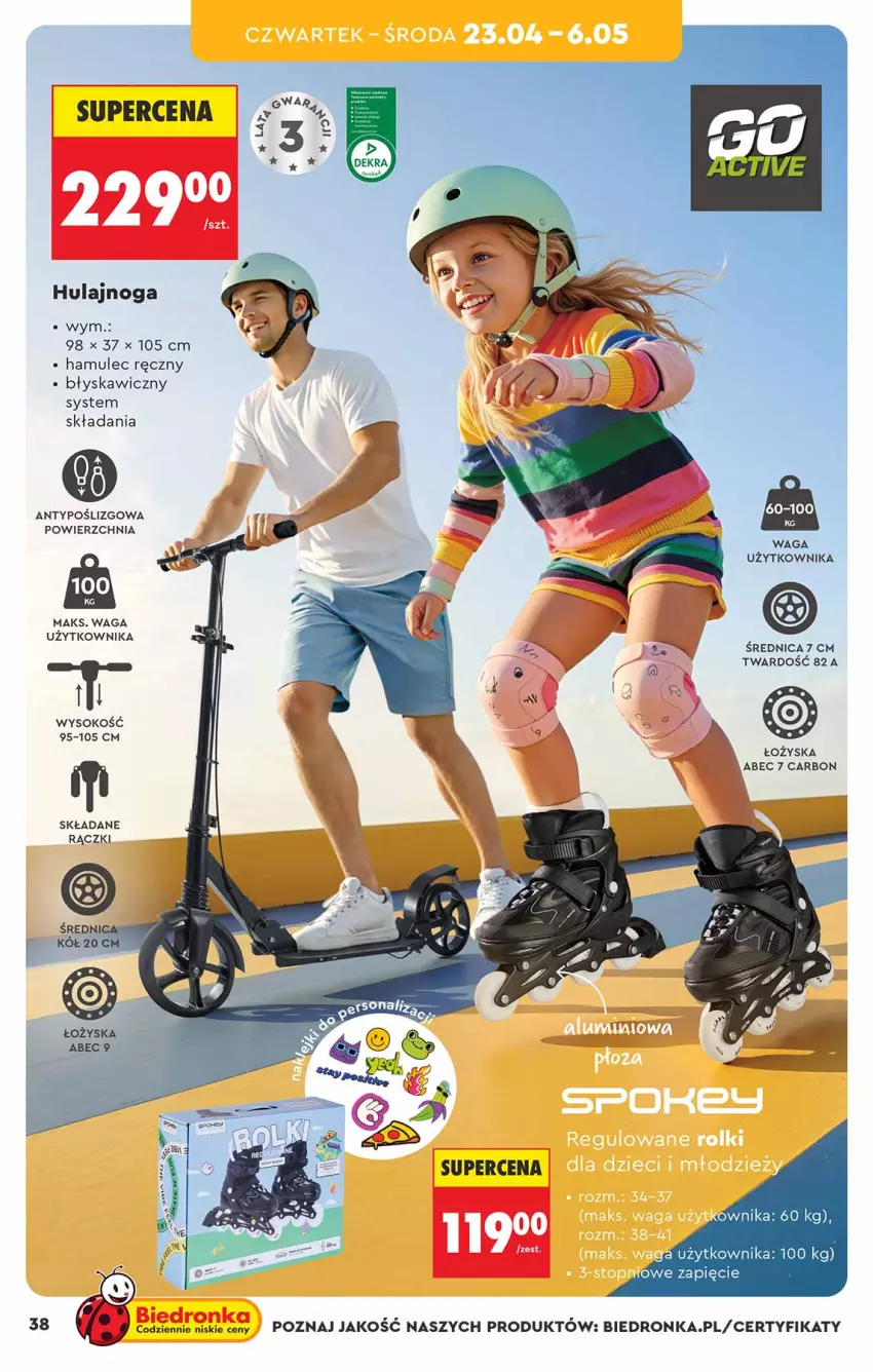 Gazetka promocyjna Biedronka - Okazje Tygodnia - ważna 18.04 do 02.05.2026 - strona 38 - produkty: Hulajnoga, Mule, Sok, Waga