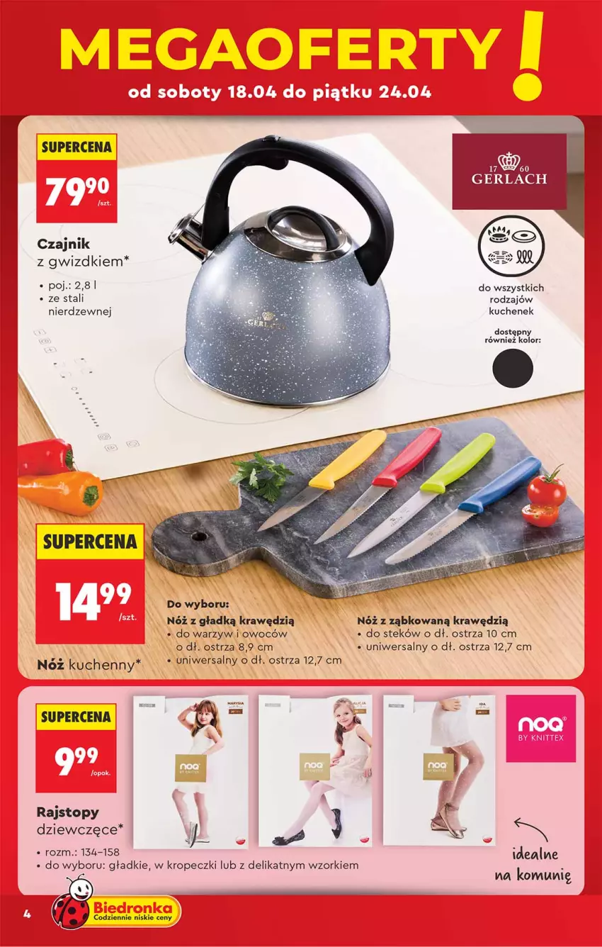Gazetka promocyjna Biedronka - Okazje Tygodnia - ważna 18.04 do 02.05.2026 - strona 4 - produkty: Czajnik, Fa, Rajstopy, Stek, Tefal, Top