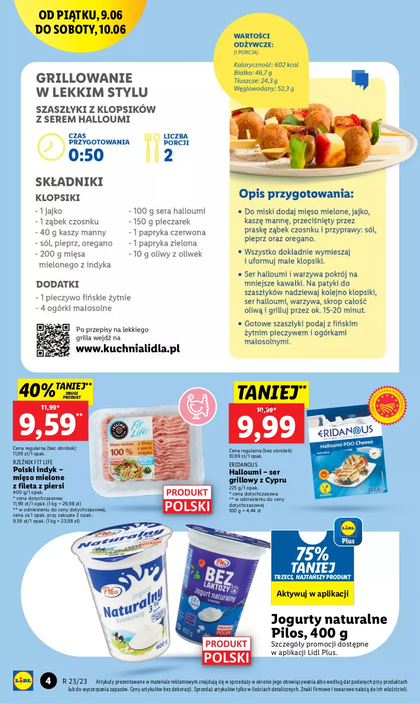 Gazetka promocyjna Lidl - GAZETKA - ważna 09.06 do 10.06.2023 - strona 14 - produkty: Grill, Jogurt, Mięso, Mięso mielone, Pilos, Ser