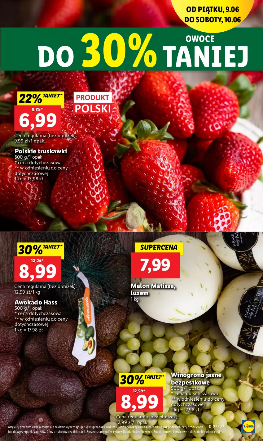 Gazetka promocyjna Lidl - GAZETKA - ważna 09.06 do 10.06.2023 - strona 19 - produkty: Melon, Owoce, Truskawki, Wino