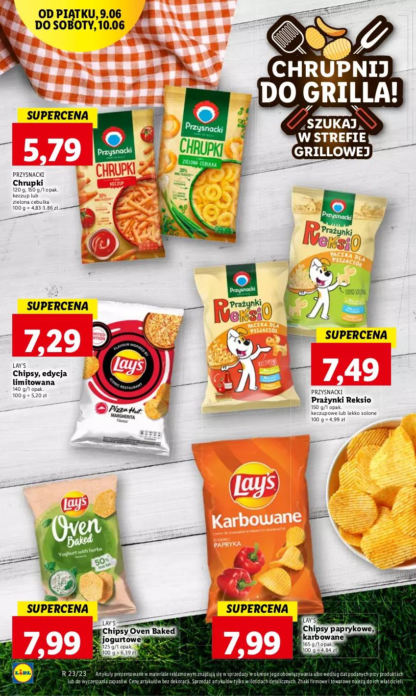 Gazetka promocyjna Lidl - GAZETKA - ważna 09.06 do 10.06.2023 - strona 32 - produkty: Chipsy, Chrupki, Grill, Jogurt, Lay’s, Przysnacki