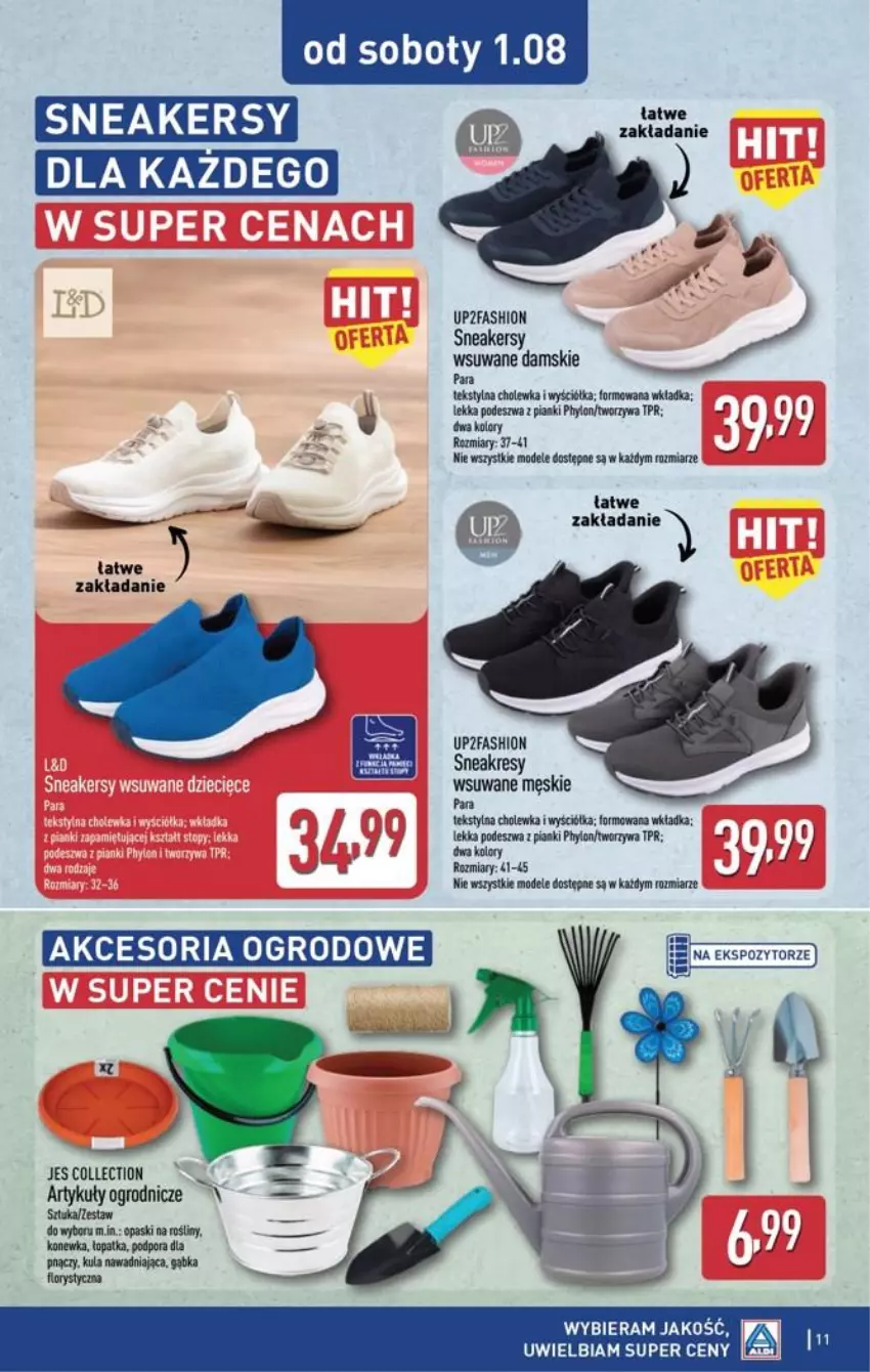 Gazetka promocyjna Aldi - Przygotuj się na kolejny tydzień - ważna 29.07 do 01.08.2026 - strona 11 - produkty: Fa, Konewka, Por, Sneakersy