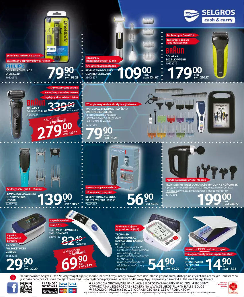 Gazetka promocyjna Selgros - Katalog Elektro - ważna 05.05 do 18.05.2022 - strona 11 - produkty: Akumulator, Ciśnieniomierz, Golarka, Gra, LG, Manta, Maszynka, Pistolet, Pulsoksymetr, Remington, Ser, Silan, Sok, Sterylizator, Szynka, Termometr