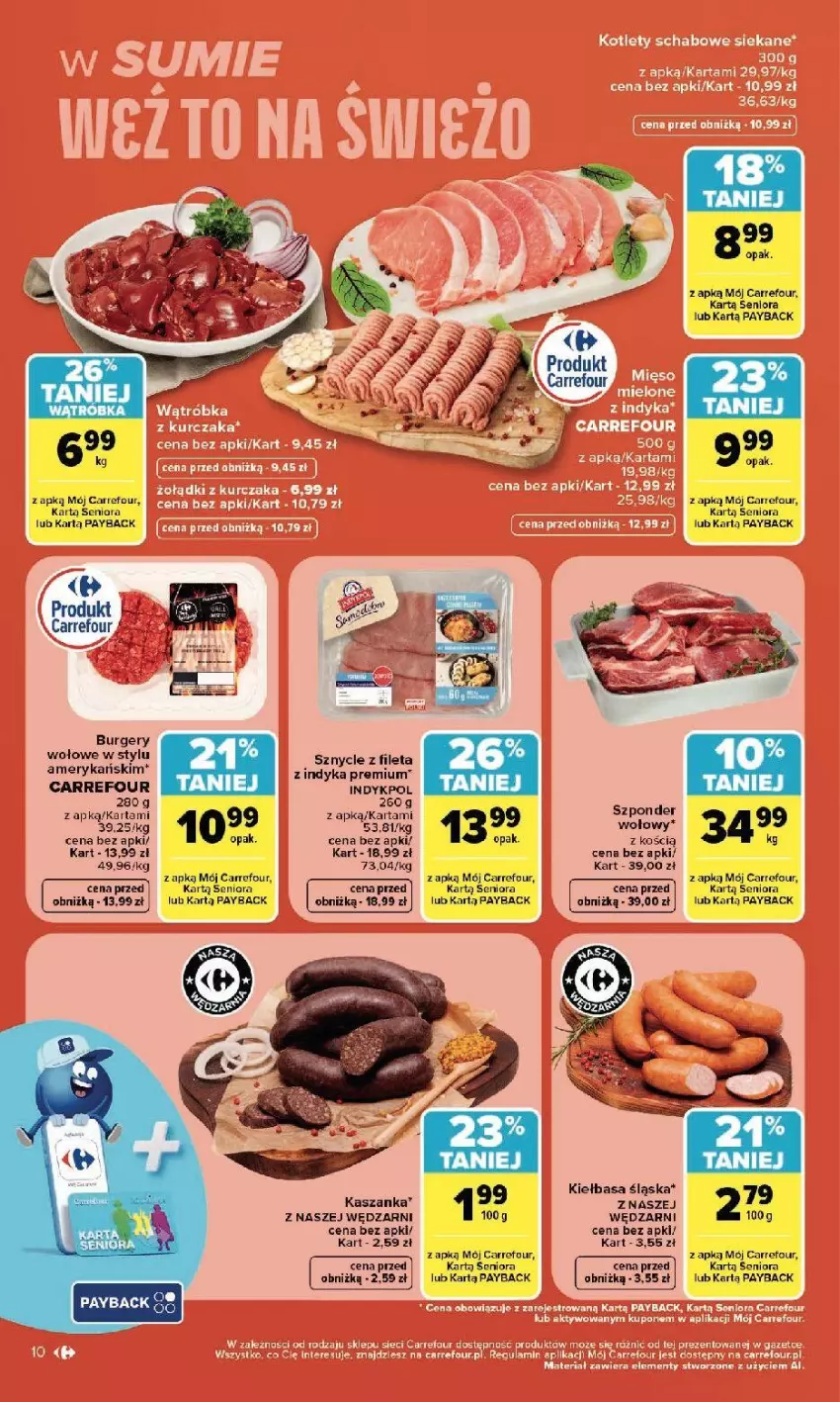 Gazetka promocyjna Carrefour - Gazetka Carrefour, Market z SUMIE najlepszy, od poniedziałku - ważna 20.07 do 25.07.2026 - strona 12 - produkty: Acer, Fa, Kasza, Kaszanka, Kiełbasa, Kiełbasa śląska, Pur
