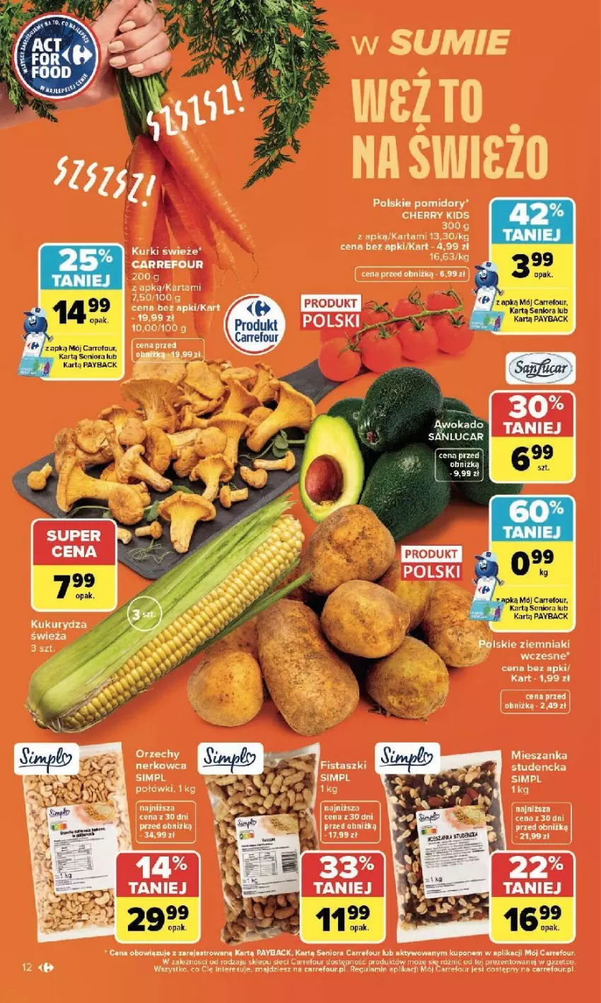 Gazetka promocyjna Carrefour - Gazetka Carrefour, Market z SUMIE najlepszy, od poniedziałku - ważna 20.07 do 25.07.2026 - strona 14 - produkty: Fa, Kukurydza, Pomidory, Ziemniaki
