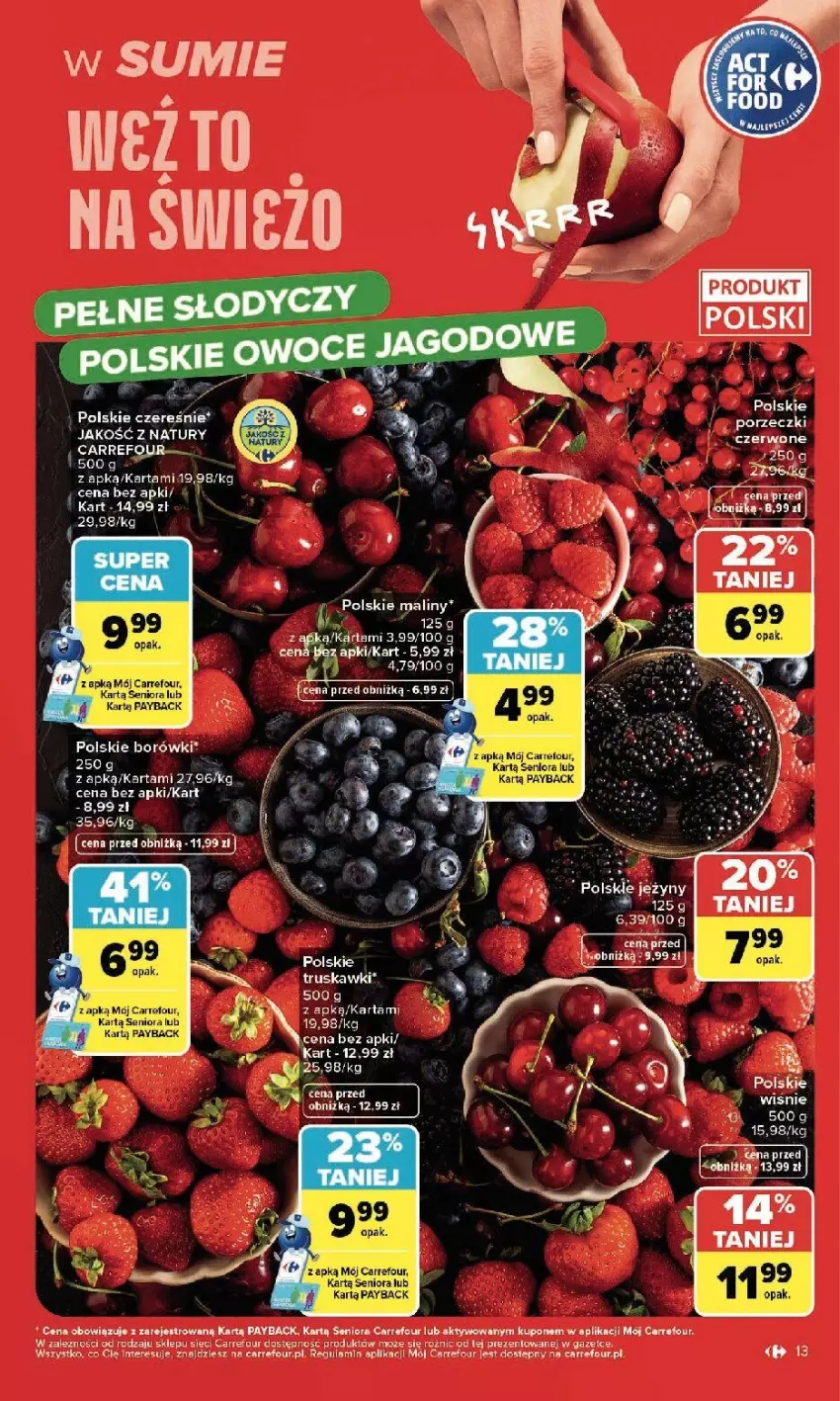 Gazetka promocyjna Carrefour - Gazetka Carrefour, Market z SUMIE najlepszy, od poniedziałku - ważna 20.07 do 25.07.2026 - strona 15 - produkty: Fa, Maliny, Truskawki