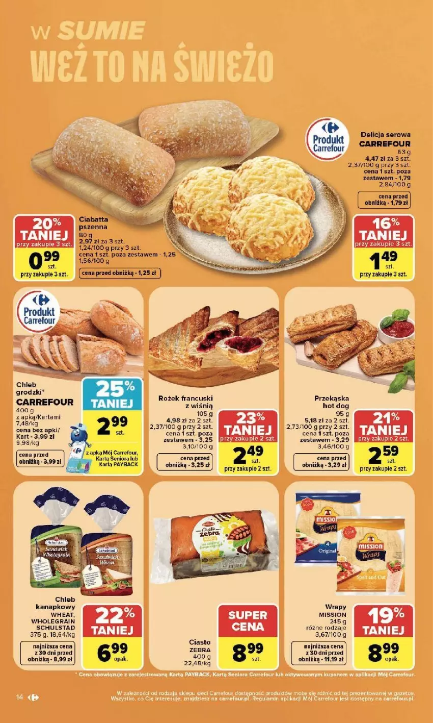 Gazetka promocyjna Carrefour - Gazetka Carrefour, Market z SUMIE najlepszy, od poniedziałku - ważna 20.07 do 25.07.2026 - strona 16 - produkty: Chleb, Delicja serowa, Gra, Hot dog, Ser