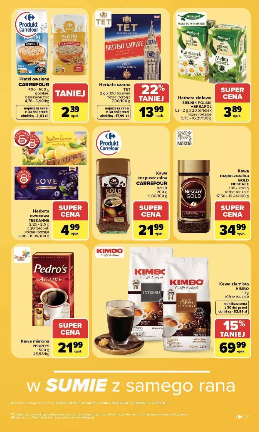 Gazetka promocyjna Carrefour - Gazetka Carrefour, Market z SUMIE najlepszy, od poniedziałku - ważna 20.07 do 25.07.2026 - strona 23 - produkty: Herbapol, Herbata, Herbata czarna, Herbata owocowa, Kawa, Kawa mielona, Kawa ziarnista, Płatki owsiane, Teekanne