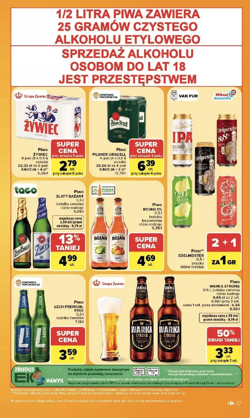 Gazetka promocyjna Carrefour - Gazetka Carrefour, Market z SUMIE najlepszy, od poniedziałku - ważna 20.07 do 25.07.2026 - strona 29 - produkty: Fa, Gra, Kaki, Lech Premium, Piwa, Piwo, Pur, Warka