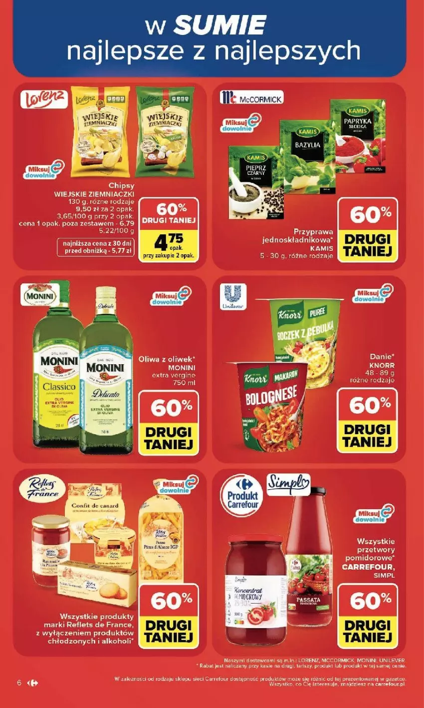 Gazetka promocyjna Carrefour - Gazetka Carrefour, Market z SUMIE najlepszy, od poniedziałku - ważna 20.07 do 25.07.2026 - strona 8 - produkty: Chipsy, Fa, Gin, Kamis, Monini