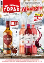 Gazetka promocyjna Topaz - Gazetka - Gazetka - ważna od 28.02 do 28.02.2022 - strona 1 - produkty: Top, Mus, Gra, Tropical, Granat, Wino musujące, Whisky, Wino, Carlo Rossi, Grant's, LG