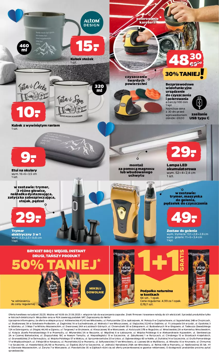 Gazetka promocyjna Netto - Od Poniedziałku Przemysłowa - ważna 16.06 do 21.06.2025 - strona 3 - produkty: Akumulator, Fa, Gra, Gry, Karp, Kubek, Kujawski, Lampa, Lampa LED, Maszynka, Maszynka do golenia, Piec, Podlaski, Ser, Silan, Sok, Stock, Stojak, Szynka, Top, Wino, Zestaw do golenia