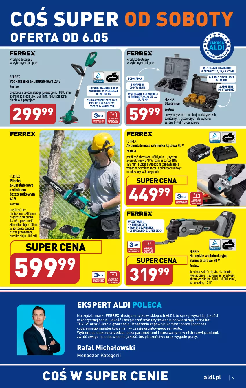 Gazetka promocyjna Aldi - COŚ na przyszły tydzień - ważna 04.05 do 06.05.2023 - strona 9 - produkty: Akumulator, Fa, Grunt, Kasza, Olej, Piec, Podkład, Podkładka, Sok, Szlifierka, Szlifierka kątowa, Teleskop, Warka