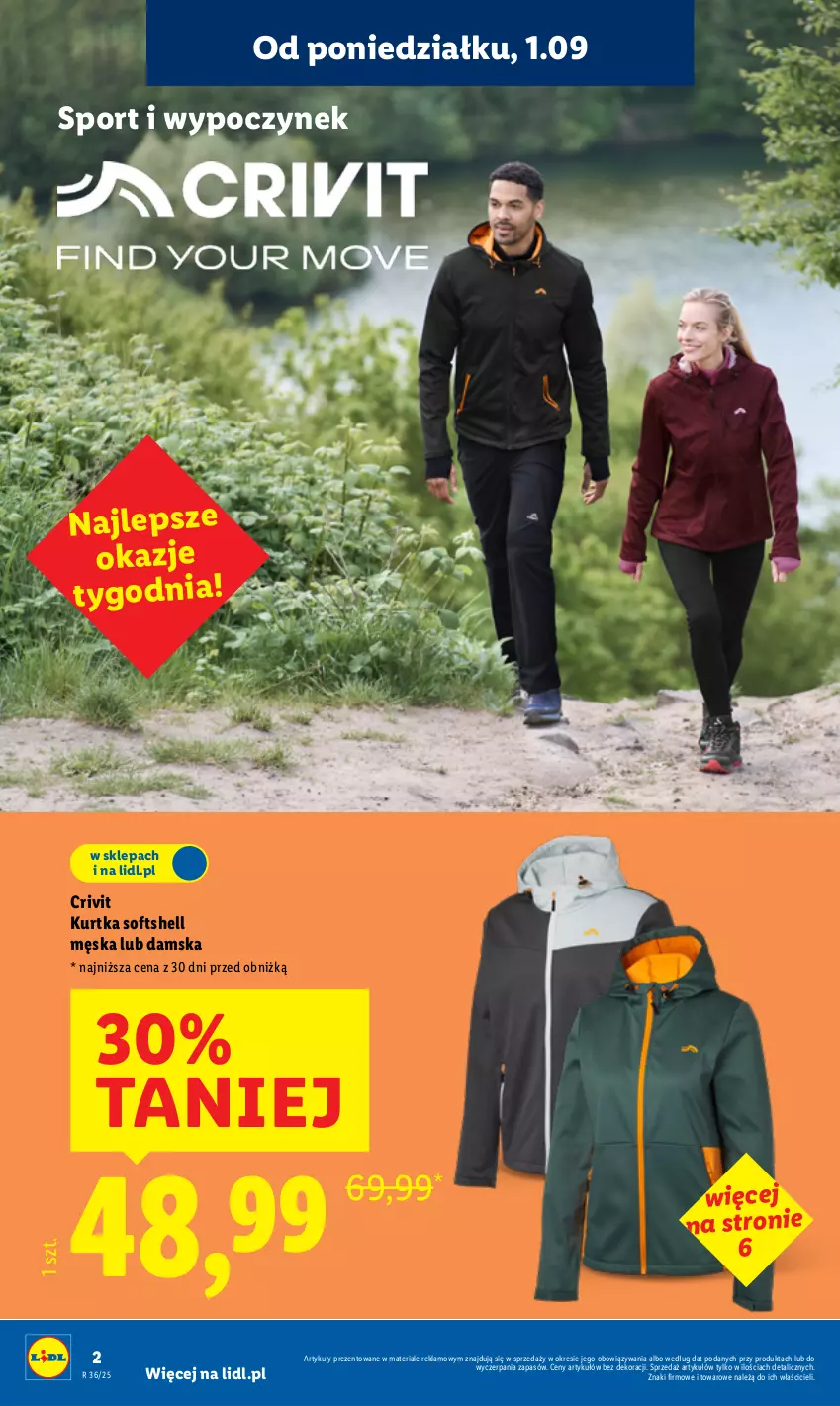 Gazetka promocyjna Lidl - GAZETKA - ważna 01.09 do 06.09.2025 - strona 2 - produkty: Kurtka, Kurtka softshell, Por, Sport