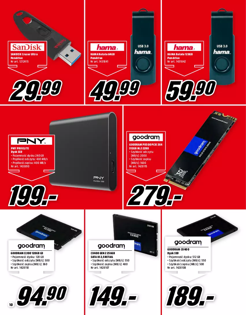 Gazetka promocyjna Media Markt - Gazetka Media Markt - ważna 01.07 do 31.07.2021 - strona 10 - produkty: Hama, Pendrive