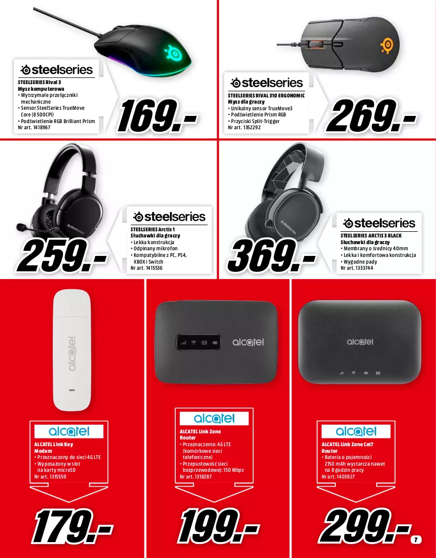 Gazetka promocyjna Media Markt - Gazetka Media Markt - ważna 01.07 do 31.07.2021 - strona 7 - produkty: Bateria, Gra, Komputer, Lack, Mikrofon, Mysz, Router, Ser, Słuchawki, Telefon, Xbox