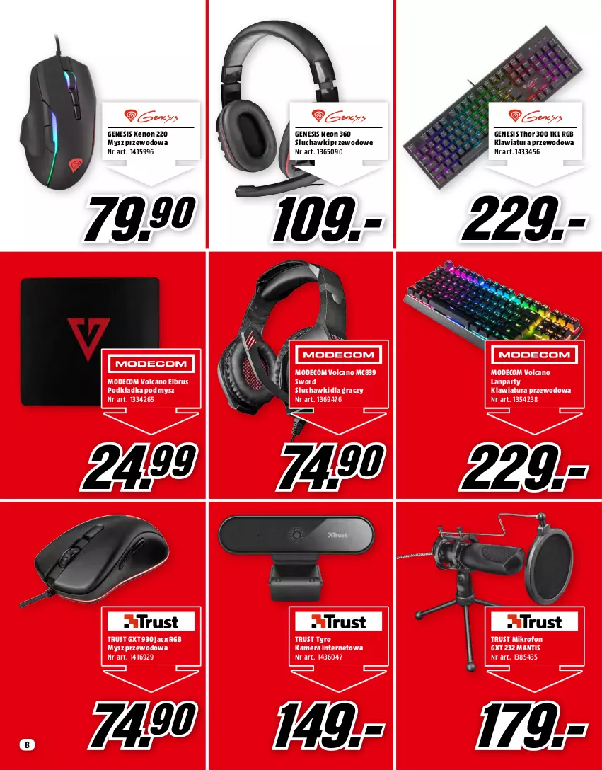 Gazetka promocyjna Media Markt - Gazetka Media Markt - ważna 01.07 do 31.07.2021 - strona 8 - produkty: Gra, Kamera, Kamera internetowa, Klawiatura, Mikrofon, Mysz, Podkład, Podkładka, Podkładka pod mysz, Rust, Słuchawki