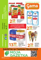 Gazetka promocyjna Gama - Gazetka Gama - Gazetka - ważna od 28.08 do 28.08.2023 - strona 12 - produkty: Piwo, Piec, Makaron, Tyskie, Lody, Mleko