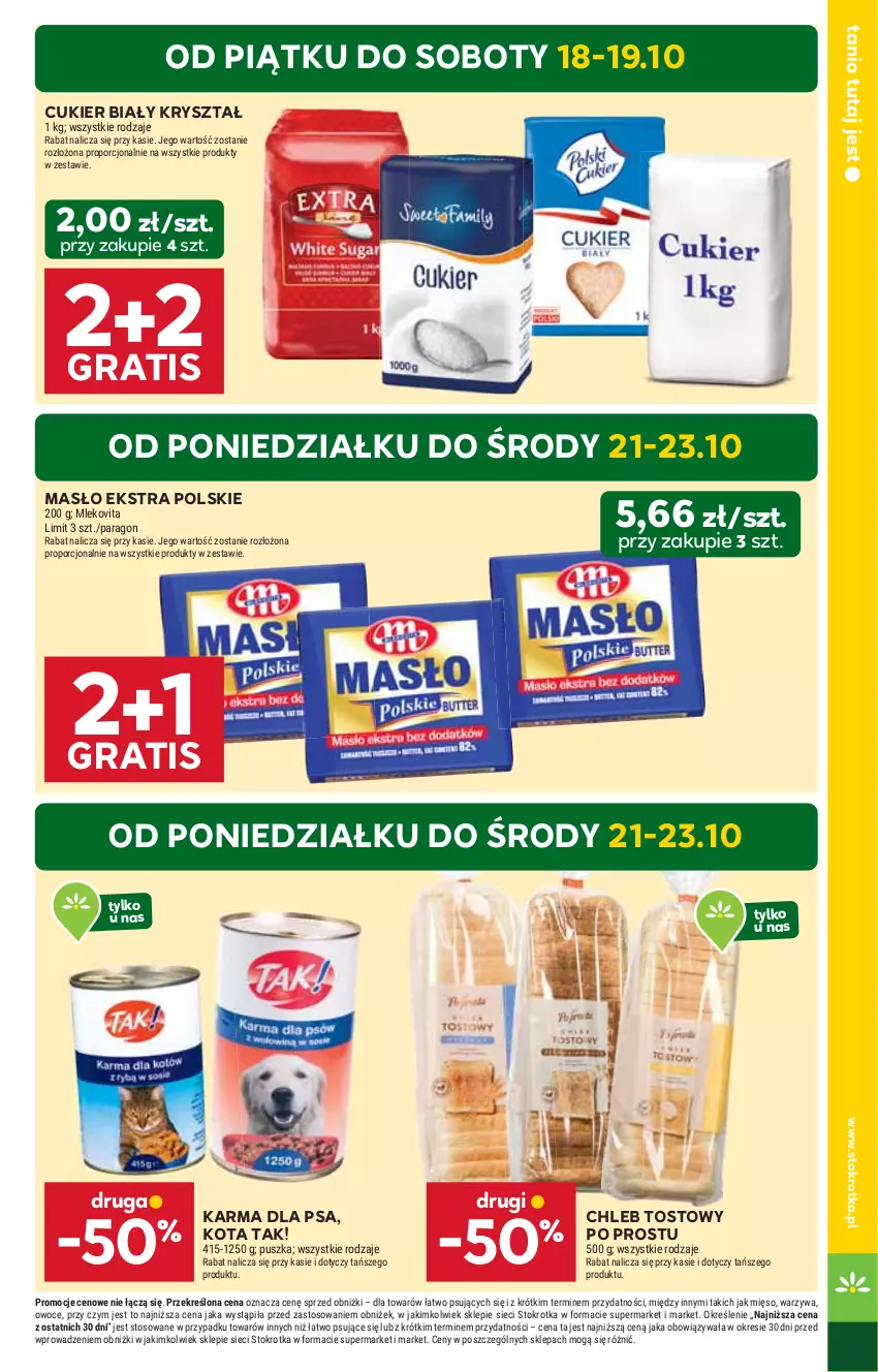 Gazetka promocyjna Stokrotka - Supermarket - ważna 17.10 do 23.10.2024 - strona 5 - produkty: Chleb, Chleb tostowy, Cukier, Gra, HP, Masło