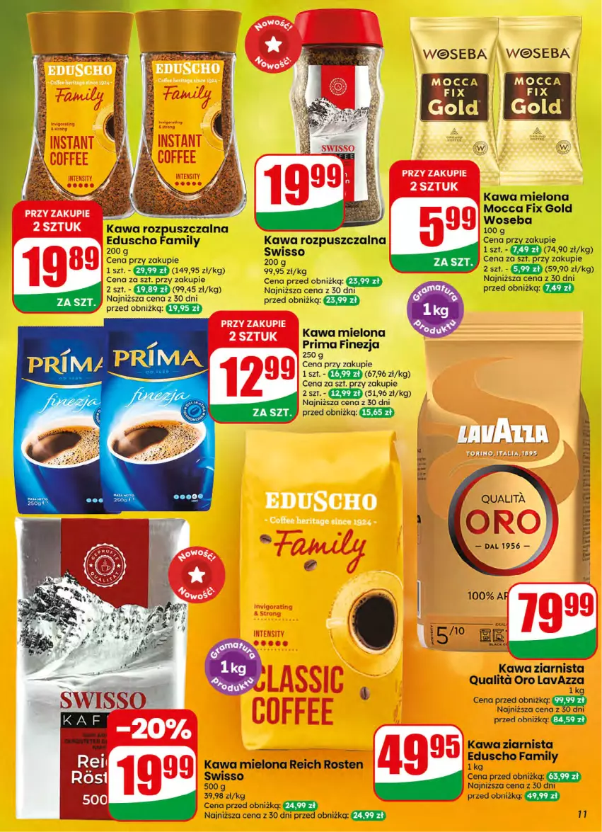 Gazetka promocyjna Dino - Gazetka 32 / 2026 - ważna 05.08 do 11.08.2026 - strona 11 - produkty: Fa, Kawa, Kawa mielona, Kawa rozpuszczalna, Kawa ziarnista, Lavazza, Mocca Fix Gold, Woseba
