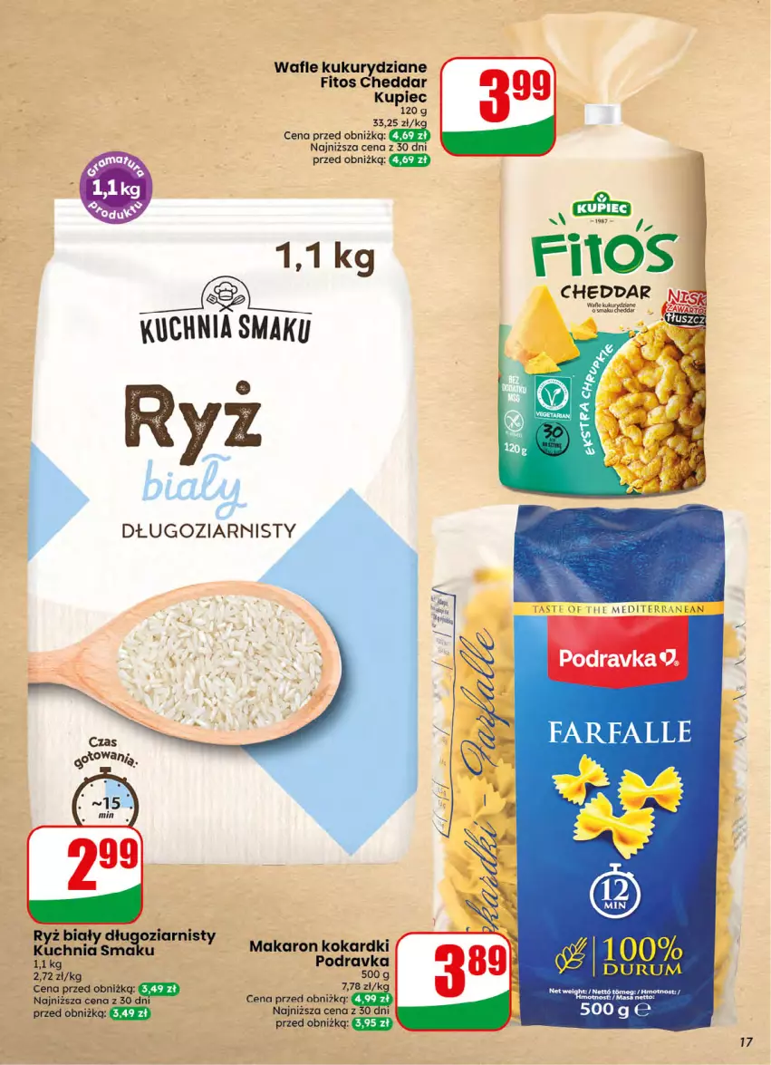 Gazetka promocyjna Dino - Gazetka 32 / 2026 - ważna 05.08 do 11.08.2026 - strona 17 - produkty: Cheddar, Kuchnia, Kupiec, Makaron, Piec, Podravka, Ryż, Ryż biały, Wafle