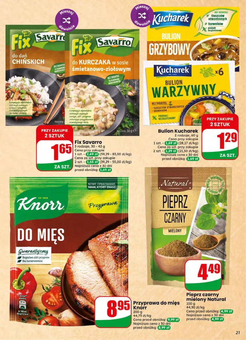 Gazetka promocyjna Dino - Gazetka 32 / 2026 - ważna 05.08 do 11.08.2026 - strona 21 - produkty: Bulion, Knorr, Kucharek, Lion, Pieprz, Savarro