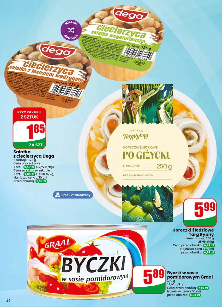 Gazetka promocyjna Dino - Gazetka 32 / 2026 - ważna 05.08 do 11.08.2026 - strona 24 - produkty: Dega, Gra, Graal, Koreczki śledziowe, Sałat, Sałatka, Sos