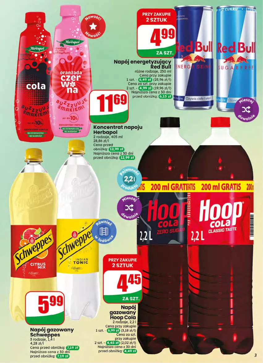 Gazetka promocyjna Dino - Gazetka 32 / 2026 - ważna 05.08 do 11.08.2026 - strona 3 - produkty: Dada, Herbapol, Napój, Napój gazowany, Red Bull, Schweppes