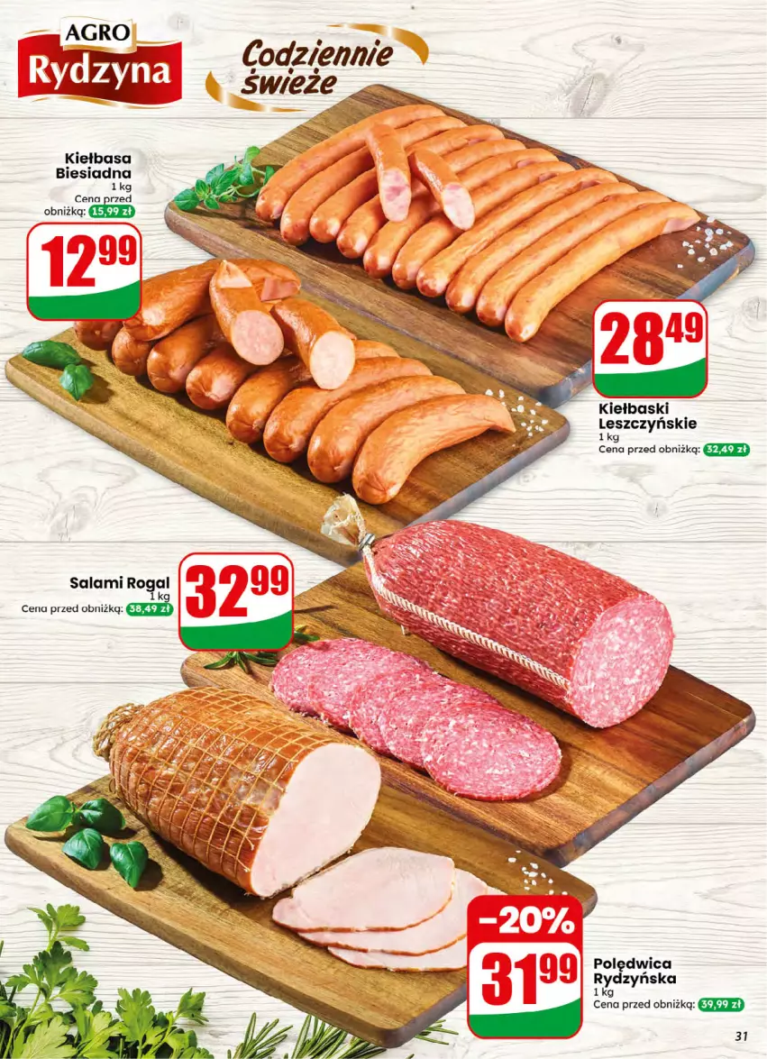 Gazetka promocyjna Dino - Gazetka 32 / 2026 - ważna 05.08 do 11.08.2026 - strona 31 - produkty: Kiełbasa, Kiełbasa biesiadna, Polędwica, Rogal, Salami