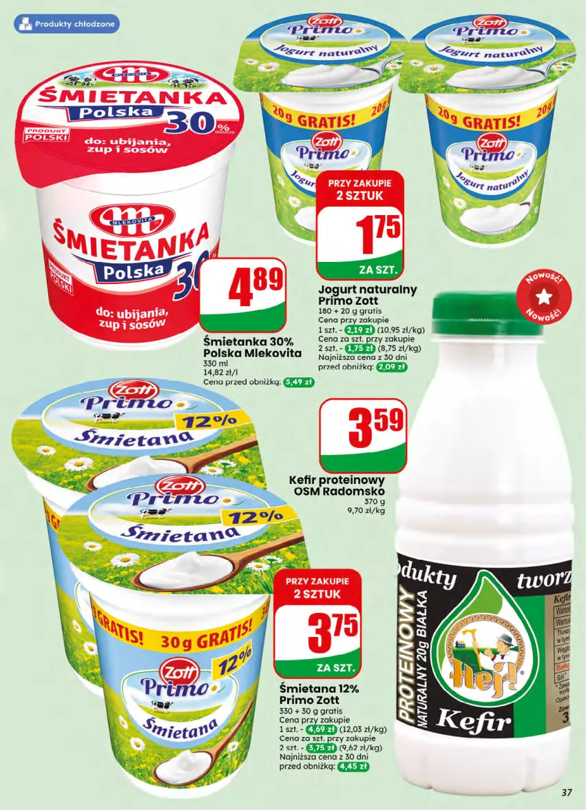 Gazetka promocyjna Dino - Gazetka 32 / 2026 - ważna 05.08 do 11.08.2026 - strona 37 - produkty: Gra, Jogurt, Jogurt naturalny, Kefir, Mleko, Mlekovita, Sos, Zott