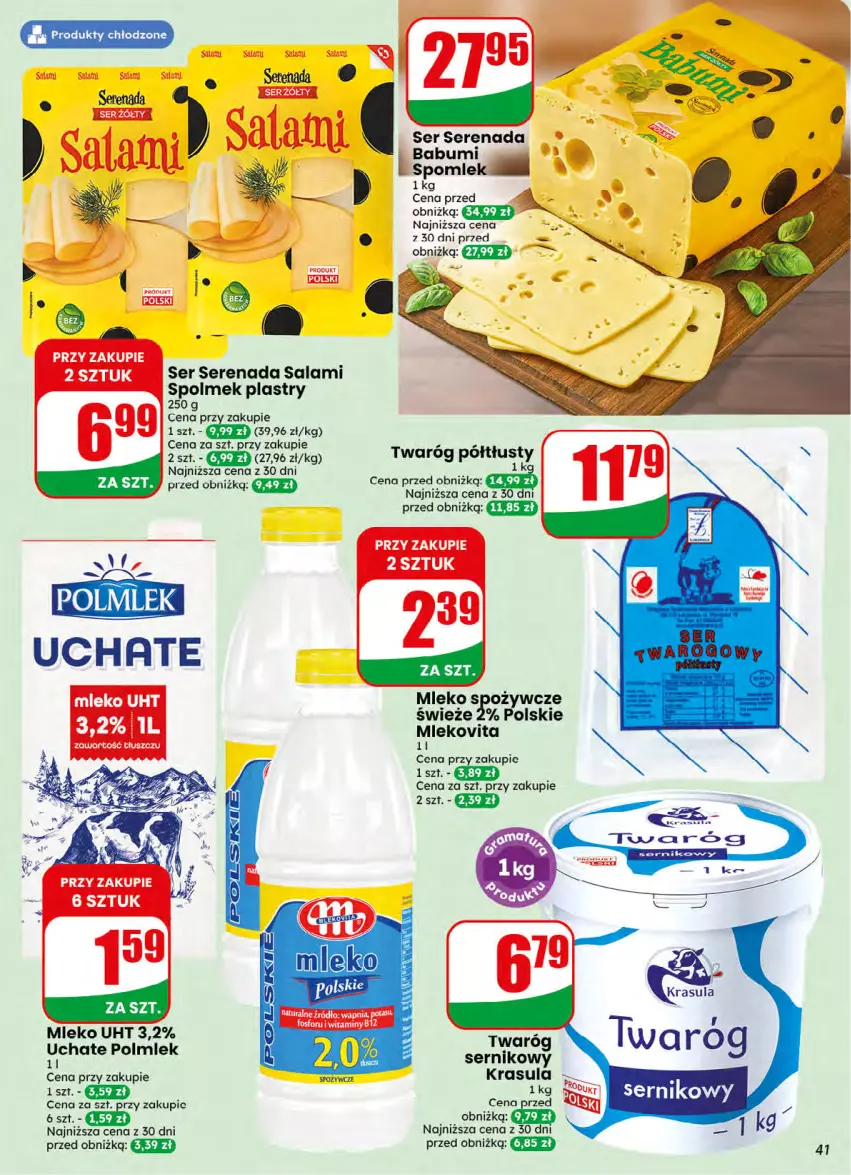 Gazetka promocyjna Dino - Gazetka 32 / 2026 - ważna 05.08 do 11.08.2026 - strona 41 - produkty: HP, Mleko, Polmiek, Salami, Ser, Twaróg, Twaróg półtłusty