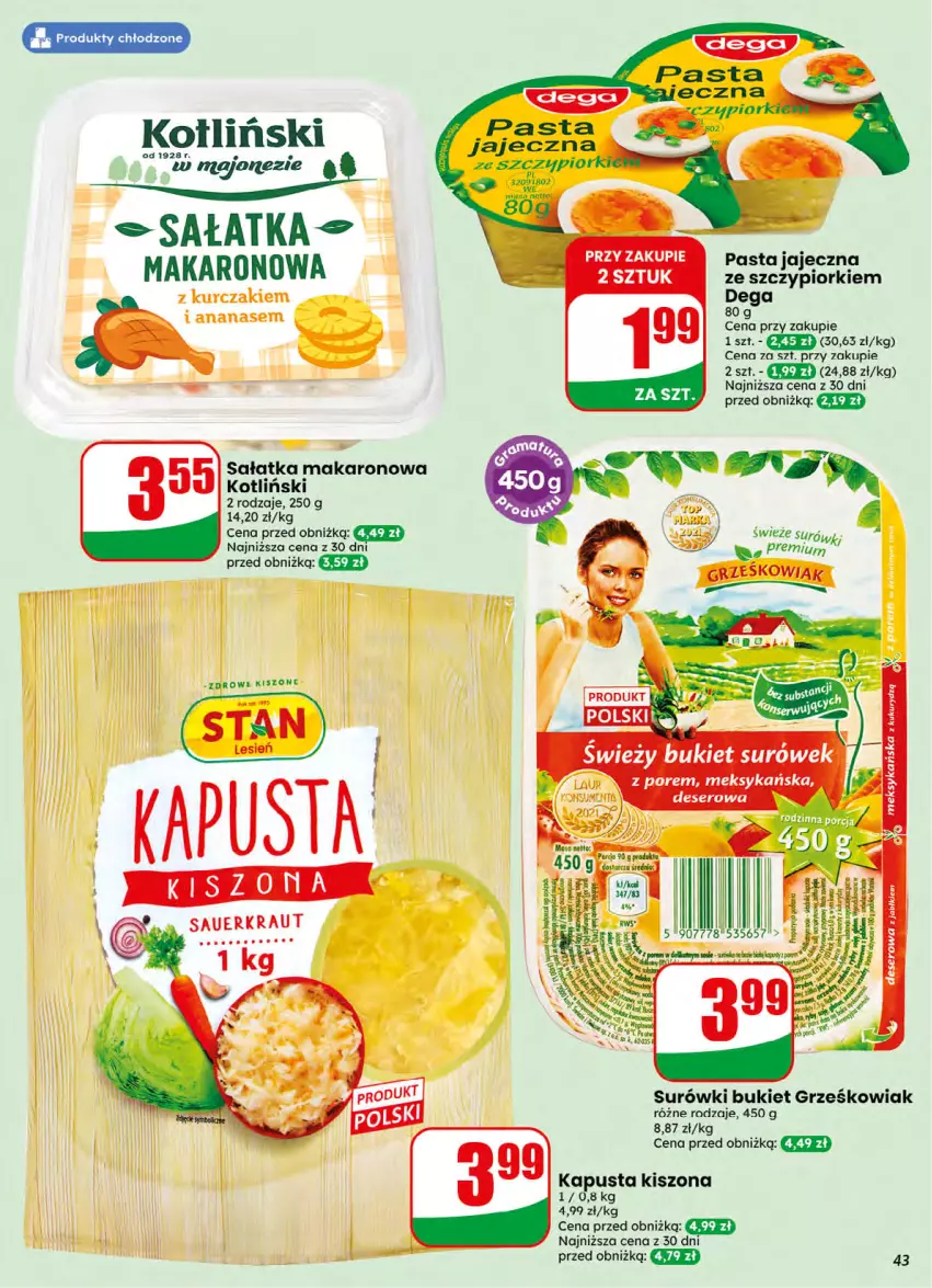 Gazetka promocyjna Dino - Gazetka 32 / 2026 - ważna 05.08 do 11.08.2026 - strona 43 - produkty: Bukiet, Deser, Fa, Kurczak, Makaron, Sałat, Sałatka, Ser