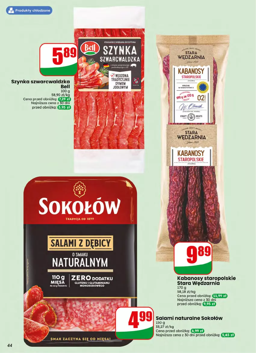 Gazetka promocyjna Dino - Gazetka 32 / 2026 - ważna 05.08 do 11.08.2026 - strona 44 - produkty: Bell, BIC, Kabanos, Salami, Sok, Sokołów, Szynka