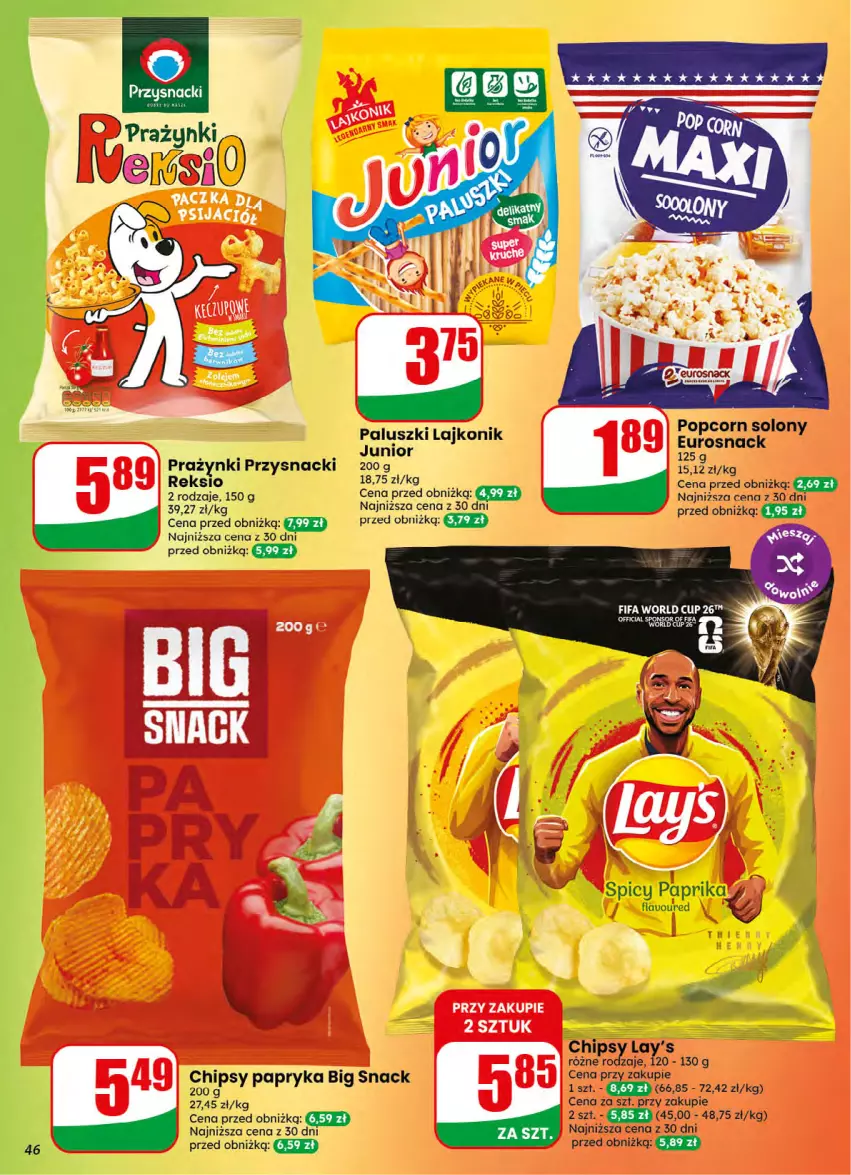 Gazetka promocyjna Dino - Gazetka 32 / 2026 - ważna 05.08 do 11.08.2026 - strona 46 - produkty: Chipsy, Popcorn