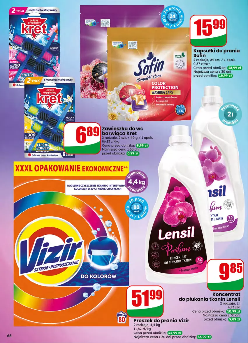 Gazetka promocyjna Dino - Gazetka 32 / 2026 - ważna 05.08 do 11.08.2026 - strona 66 - produkty: Kret, Proszek do prania, Vizir, Zawieszka do wc