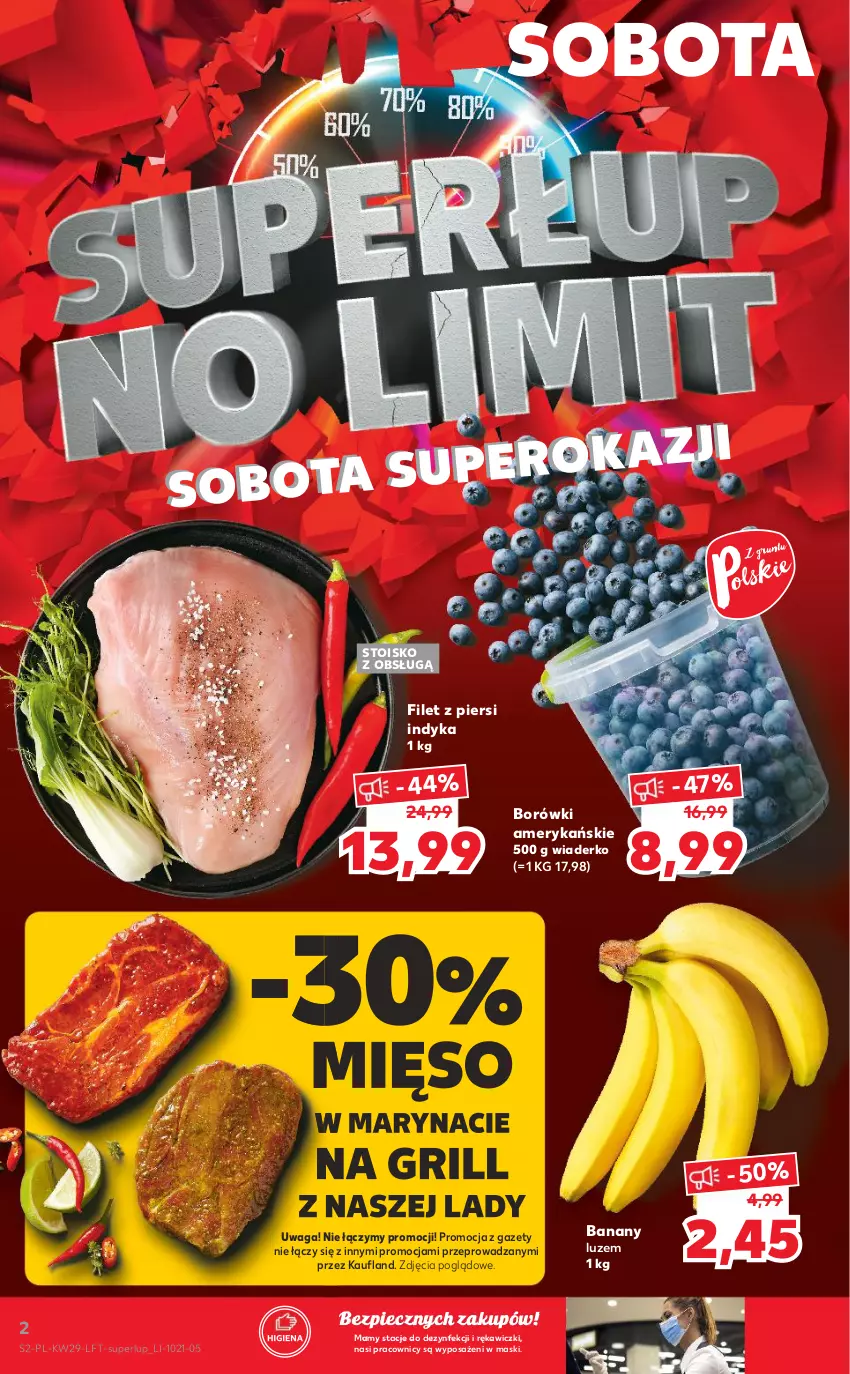 Gazetka promocyjna Kaufland - OFERTA TYGODNIA - ważna 22.07 do 28.07.2021 - strona 2 - produkty: Banany, Filet z piersi indyka, Grill, Mięso, Piec, Waga