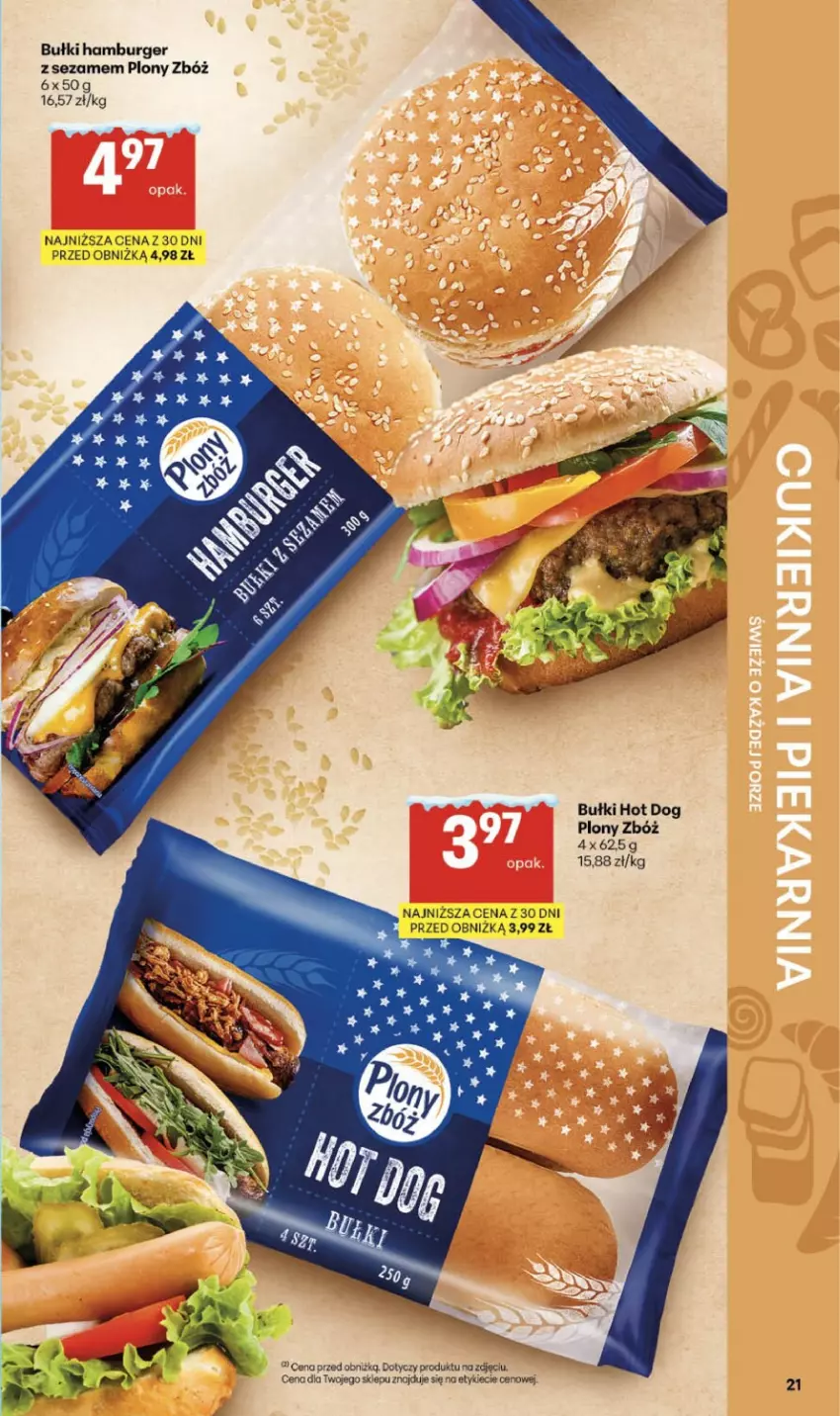 Gazetka promocyjna Delikatesy Centrum - Franczyza DC05 Czwartek - ważna 29.01 do 04.02.2026 - strona 21 - produkty: Burger, Hamburger, Hot dog, Sezam