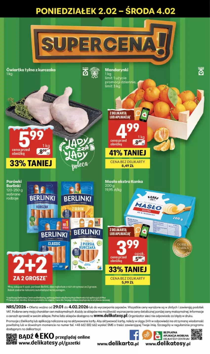Gazetka promocyjna Delikatesy Centrum - Franczyza DC05 Czwartek - ważna 29.01 do 04.02.2026 - strona 40 - produkty: Berlinki, Gra, Koc, Kurczak, Masło, Rum