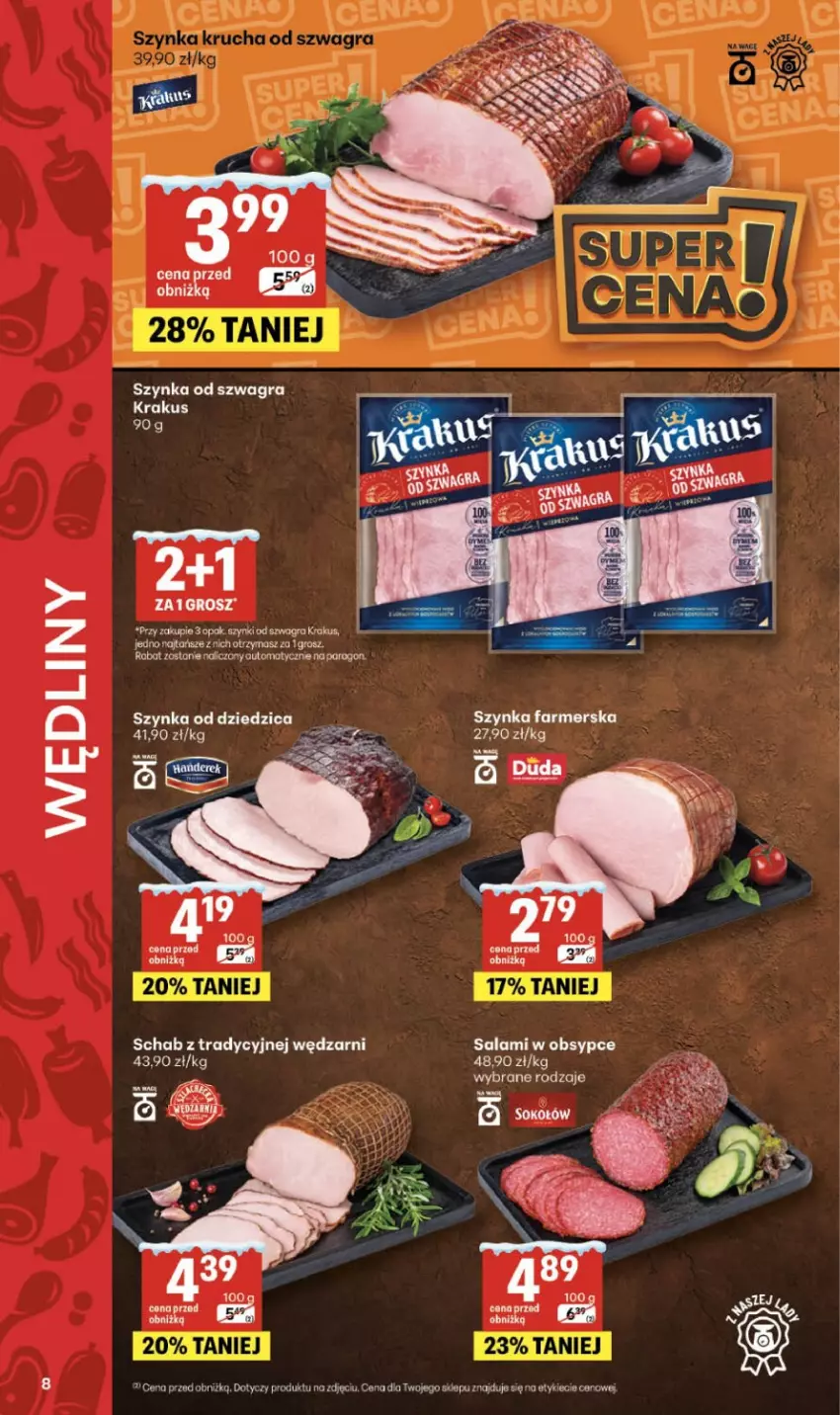 Gazetka promocyjna Delikatesy Centrum - Franczyza DC05 Czwartek - ważna 29.01 do 04.02.2026 - strona 8 - produkty: Fa, Gra, Krakus, LG, Salami, Szynka, Szynka farmerska