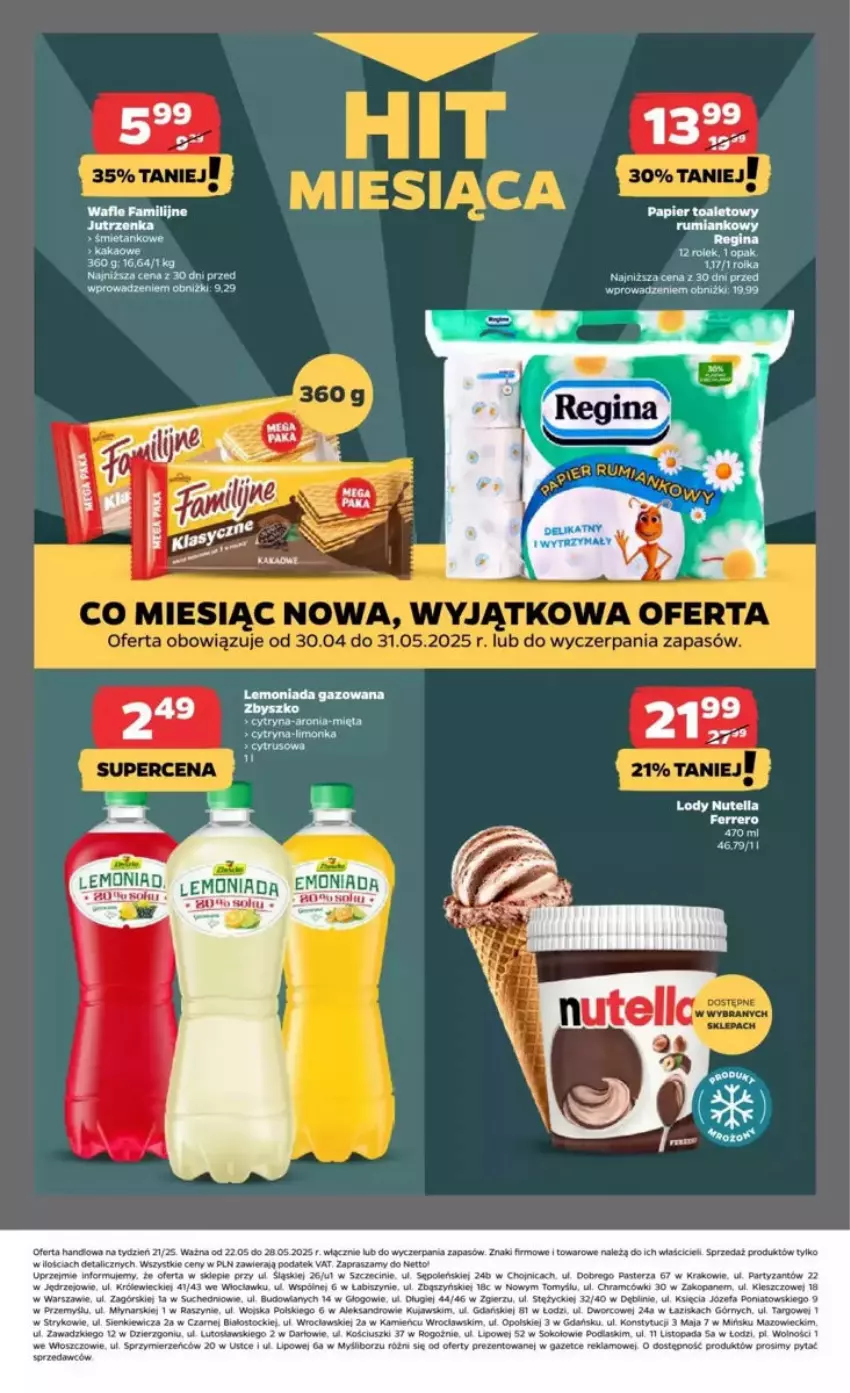 Gazetka promocyjna Netto - ważna 22.05 do 28.05.2025 - strona 18 - produkty: Cień, Fa, Gin, Kakao, KaMos, Kujawski, Limonka, Lody, Mięta, Nutella, Penne, Sok, Stock, Top, Wafle