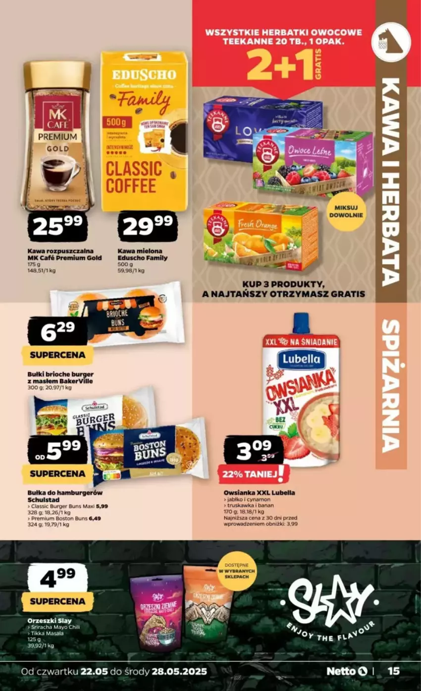 Gazetka promocyjna Netto - ważna 22.05 do 28.05.2025 - strona 7 - produkty: Bell, Bella, Bułka, Burger, Fa, Gra, Hamburger, Kawa, Kawa mielona, Kawa rozpuszczalna, Lubella, Orzeszki, Owsianka