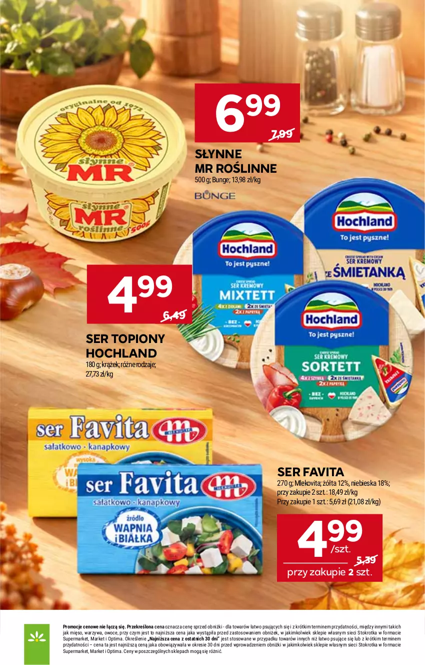 Gazetka promocyjna Stokrotka - Supermarket - ważna 29.10 do 04.11.2026 - strona 26 - produkty: Fa, Favita, Hochland, Mięso, Mleko, Mlekovita, Optima, Owoce, Ser, Ser topiony, Słynne, Słynne MR Roślinne, Top, Warzywa