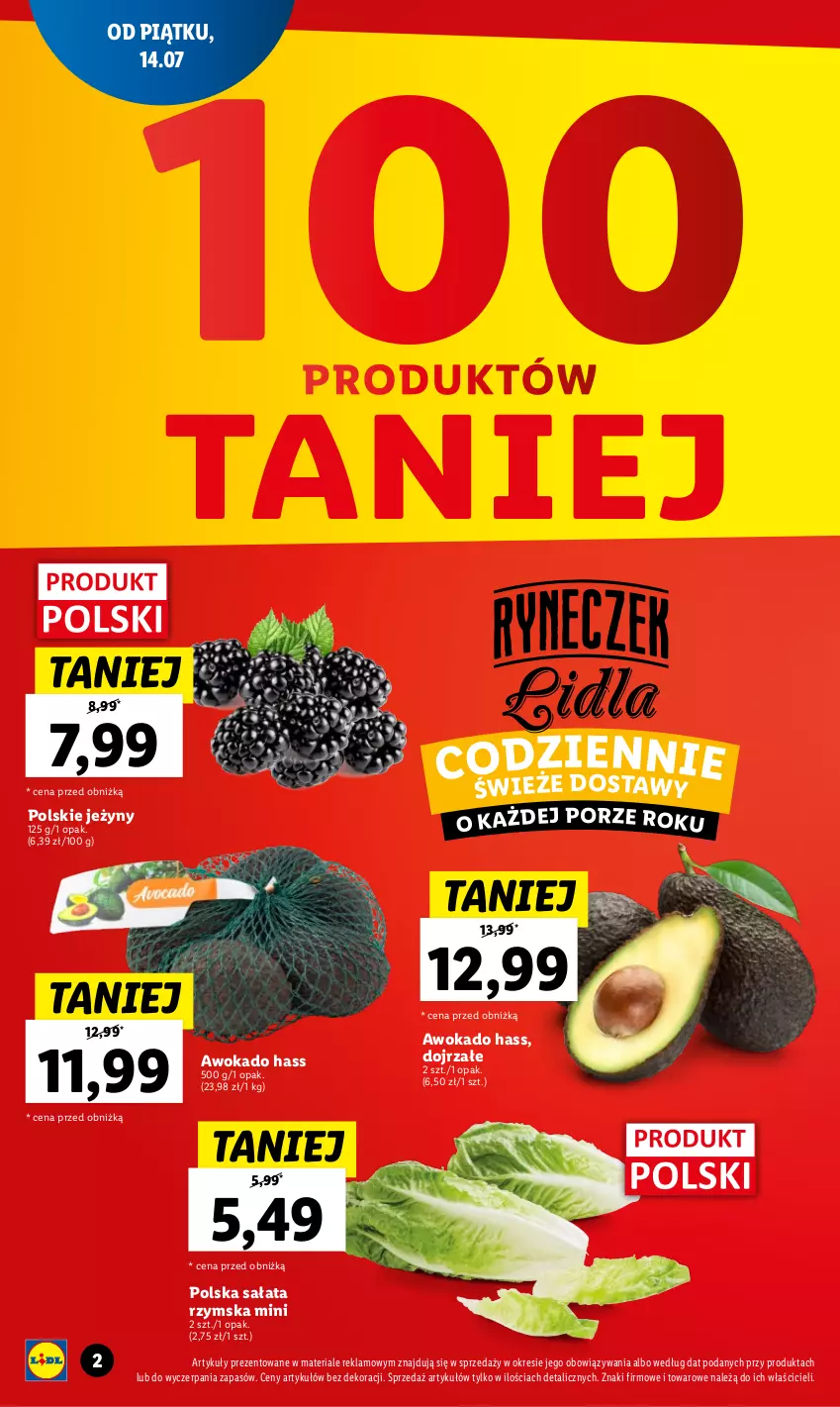 Gazetka promocyjna Lidl - GAZETKA - ważna 14.07 do 23.07.2023 - strona 2 - produkty: Jeżyny, Por, Sałat