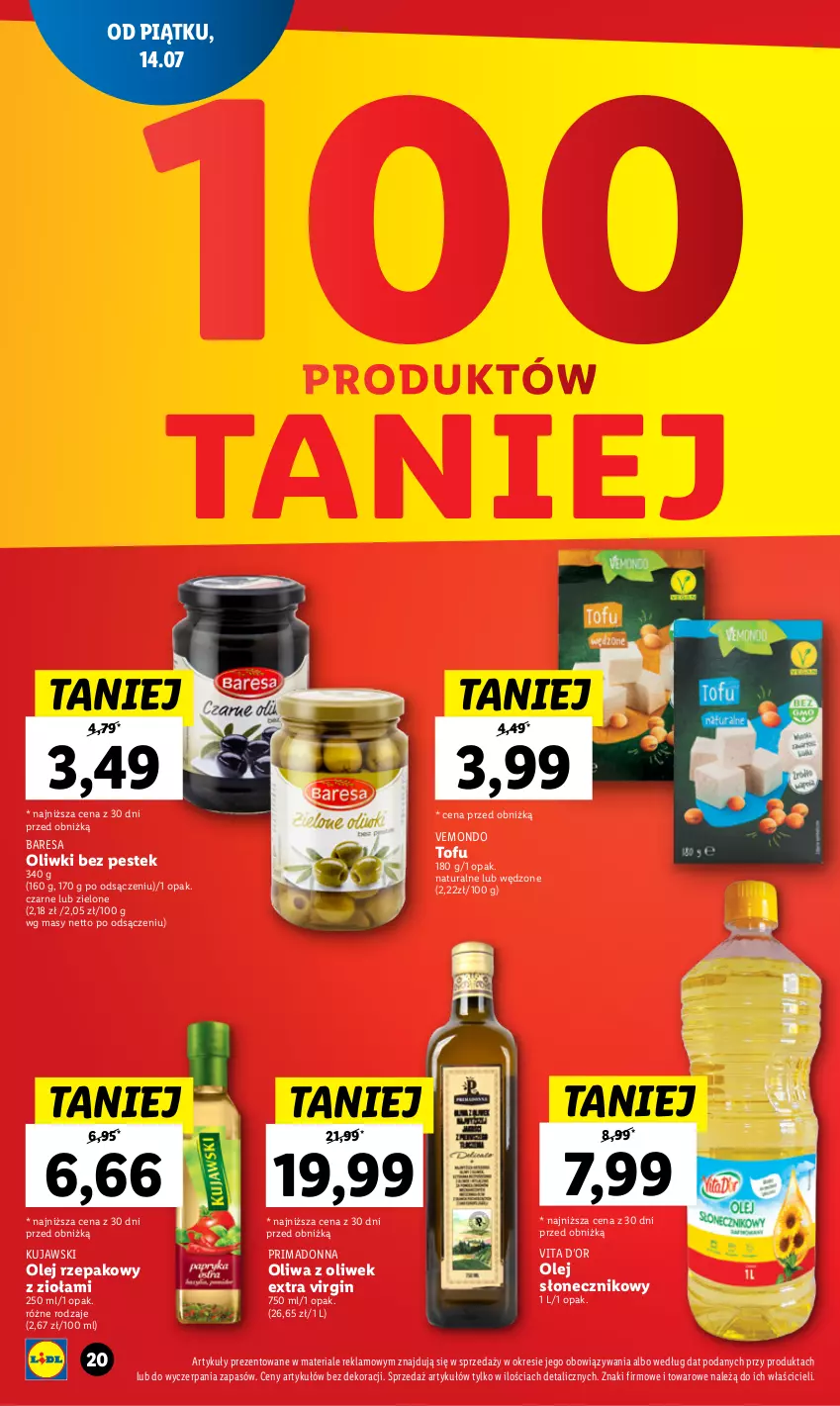 Gazetka promocyjna Lidl - GAZETKA - ważna 14.07 do 23.07.2023 - strona 20 - produkty: Gin, Kujawski, Olej, Olej rzepakowy, Olej słonecznikowy, Oliwa, Oliwa z oliwek, Oliwki, Prima, Stek, Tofu