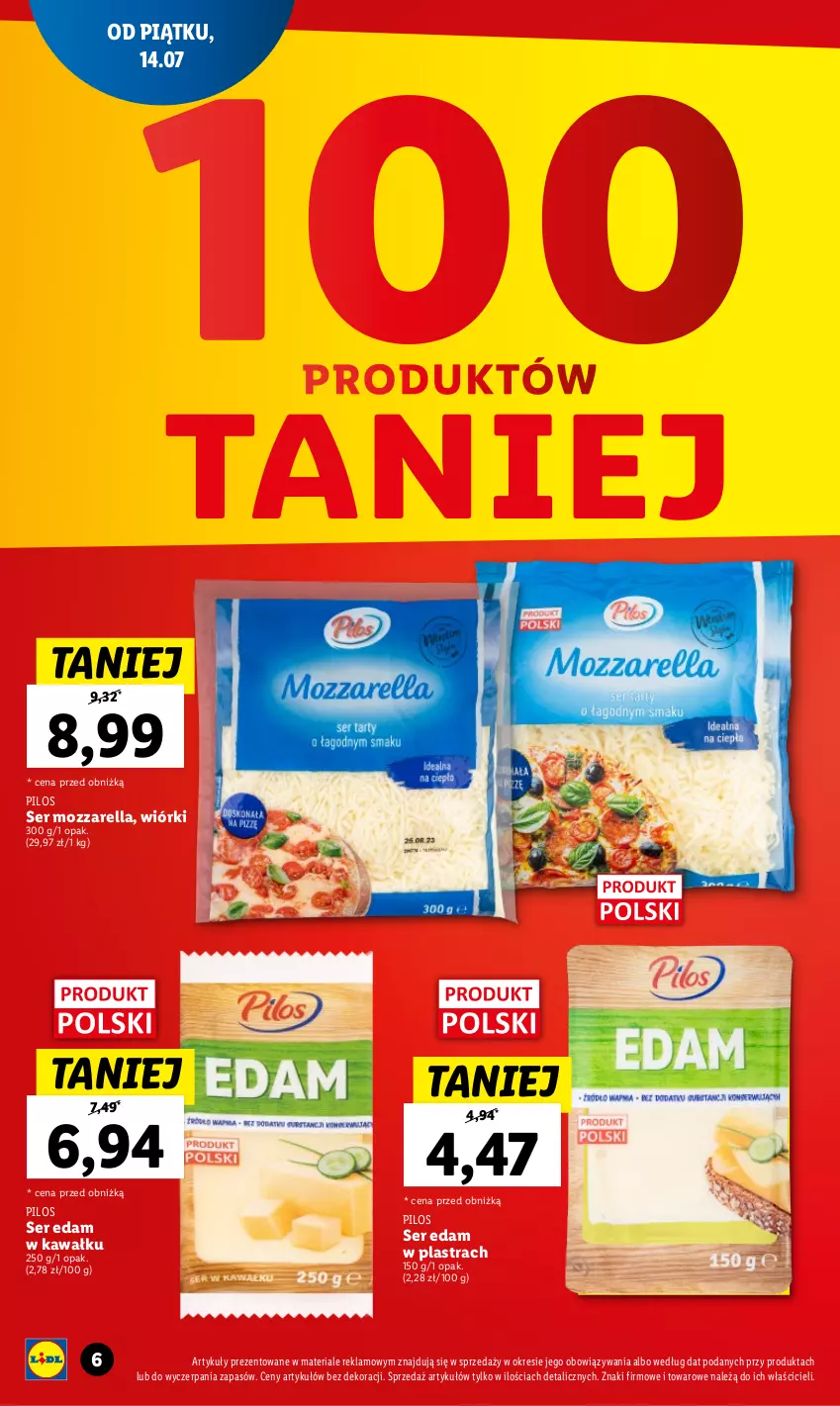 Gazetka promocyjna Lidl - GAZETKA - ważna 14.07 do 23.07.2023 - strona 6 - produkty: Edam, Kawa, Mozzarella, Pilos, Ser